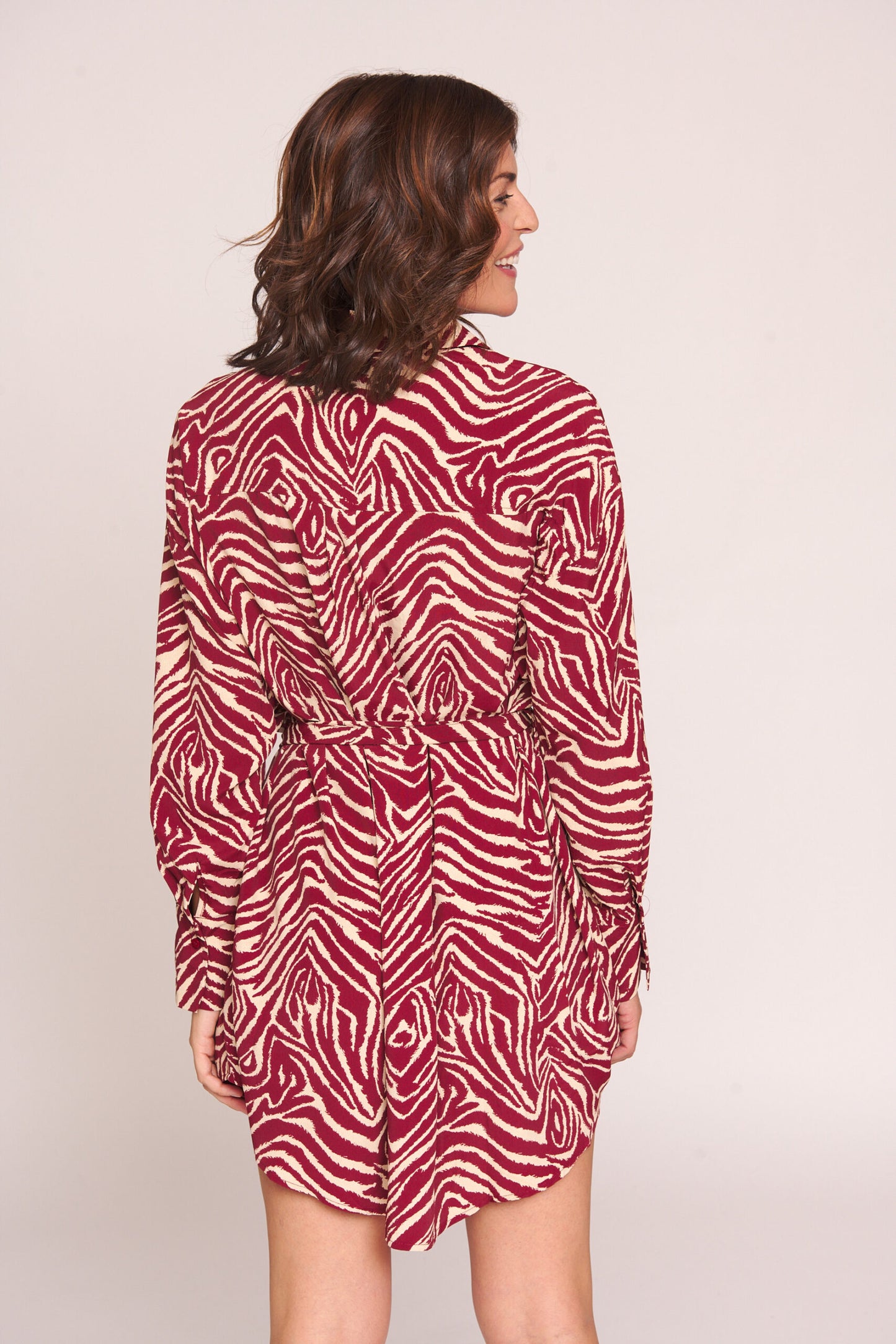 Red zebra dress